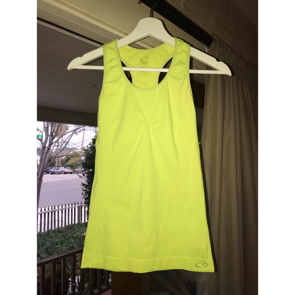 Champion Tops - Neon Yellow Sleeveless Champion Workout Top